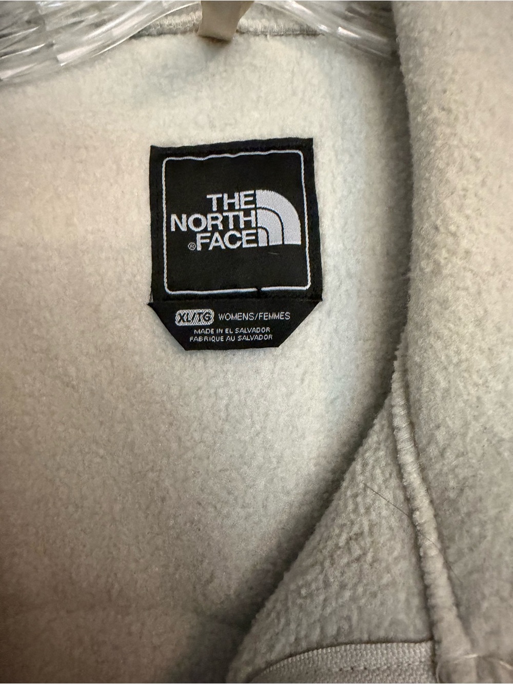 The North Face Beige Cream Plaid Fleece Jacket - Picture 2 of 4